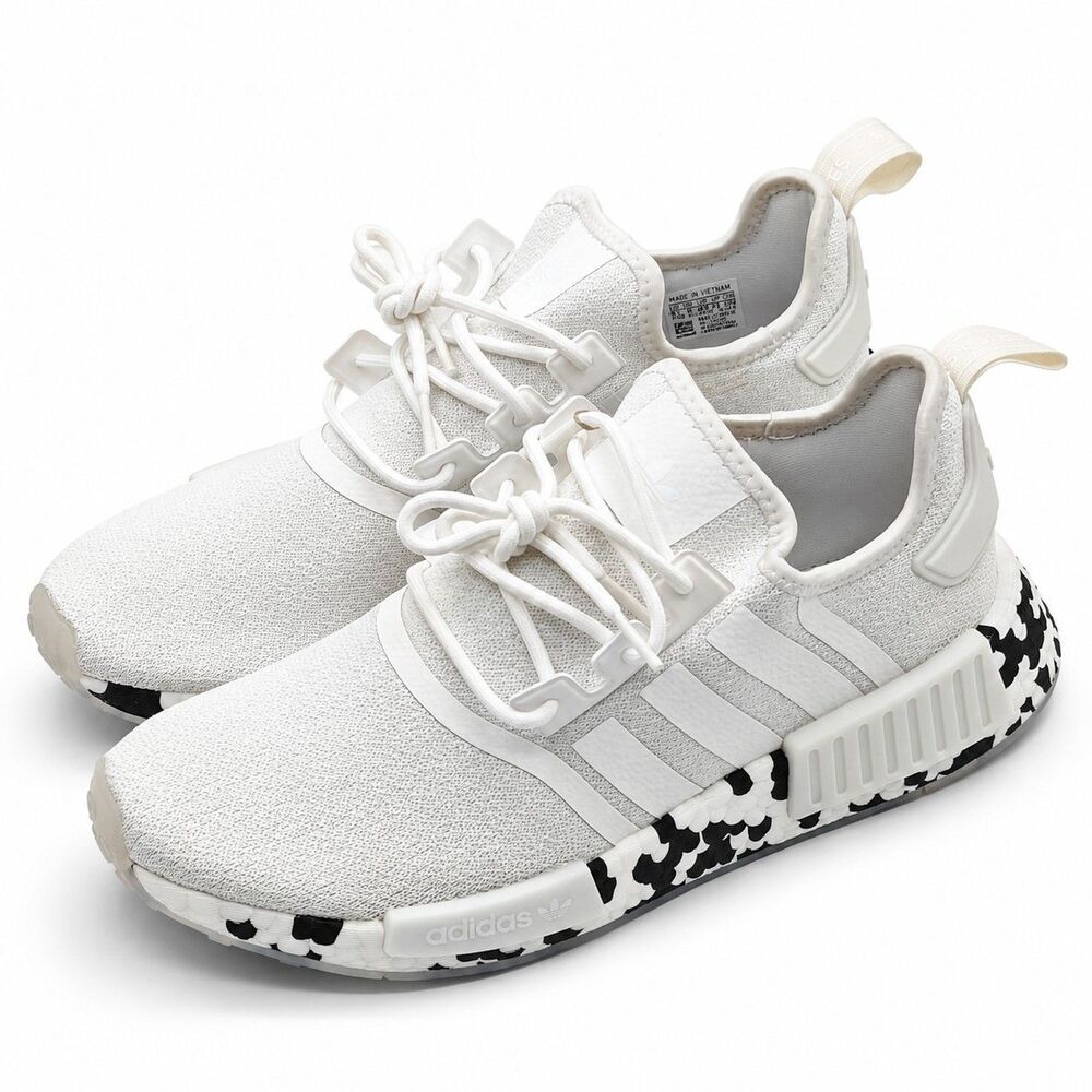 adidas Originals NMD_R1 GZ4307 White Black Boost Sneakers Men’s Size 8.5 - Picture 2 of 8